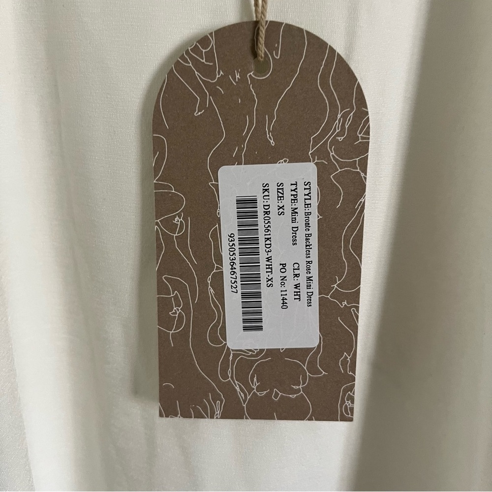 Meshki Bronte Backless Rose Mini Dress White - Picture 6 of 7